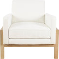 Wood Frame Accent Chair |  Home Decor | Accent Chairs for Living Room & Bedroom - Cream Boucle