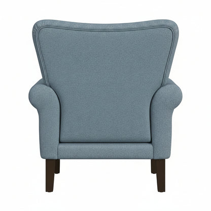 Home Decor | Upholstered Rolled Arm Wingback Accent Chair | Accent Chairs for Living Room & Bedroom | Decorative Home Furniture - Blue Textured Woven