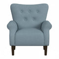 Home Decor | Upholstered Rolled Arm Wingback Accent Chair | Accent Chairs for Living Room & Bedroom | Decorative Home Furniture - Blue Textured Woven