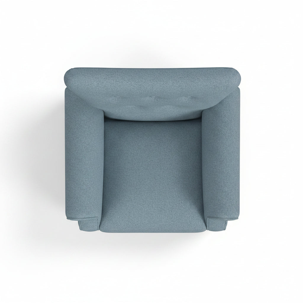 Home Decor | Upholstered Rolled Arm Wingback Accent Chair | Accent Chairs for Living Room & Bedroom | Decorative Home Furniture - Blue Textured Woven