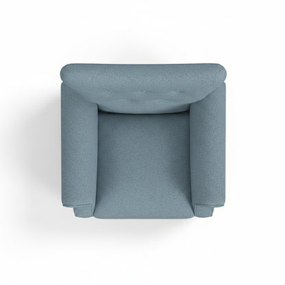 Home Decor | Upholstered Rolled Arm Wingback Accent Chair | Accent Chairs for Living Room & Bedroom | Decorative Home Furniture - Blue Textured Woven