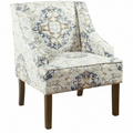 Home Decor Upholstered Swoop Arm Accent Chair,Antique Ebony