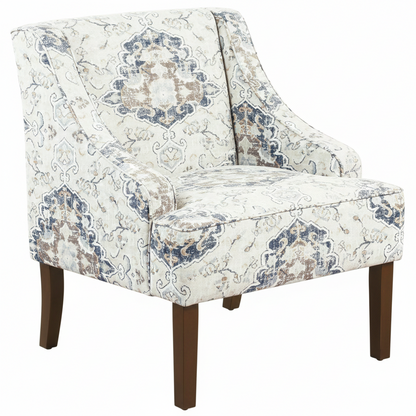 Home Decor Upholstered Swoop Arm Accent Chair,Antique Ebony